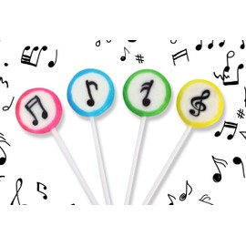 Music Candy Lollipops - 24 Suckers Bulk Individually Wrapped - Music Themed Gifts - Tik Tok Candy - Music Party Favors - Classroom Student Candy Bags - Birthday Candy for Kids