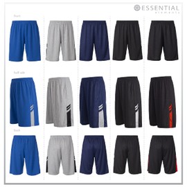 5 Pack: Men's Dry-Fit Sweat Resistant Active Athletic Performance Shorts