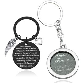Baipilu Memorial Keyring Gifts in Memory of Keychain Photo Frames Sympathy Jewelry Gifts Bereavement Gift for Loss of Mum Dad Condolence Gift for Loss of Husband Wife Sympathy Gift for Mother Father