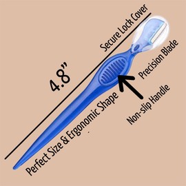 30 pc Eyebrow Razor Precision Shaver Facial Exfoliating Dermaplaning Tool Peach Fuzz Face Brow Touch-Up Shaper Lip Bikini Area Razor Trimmer Washable Reusable Women Men - Blue