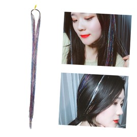 WOONEKY 750pcs Glitter Hair Extensions Tinsel of Sparkling Hair Tinsel for Parties Festivals and Cosplay Colorful Holographic Highlights for Everyday Use