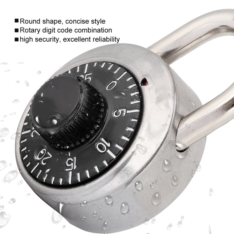 Rotary Digit Code Combination Padlock Round Security Lock for Door
