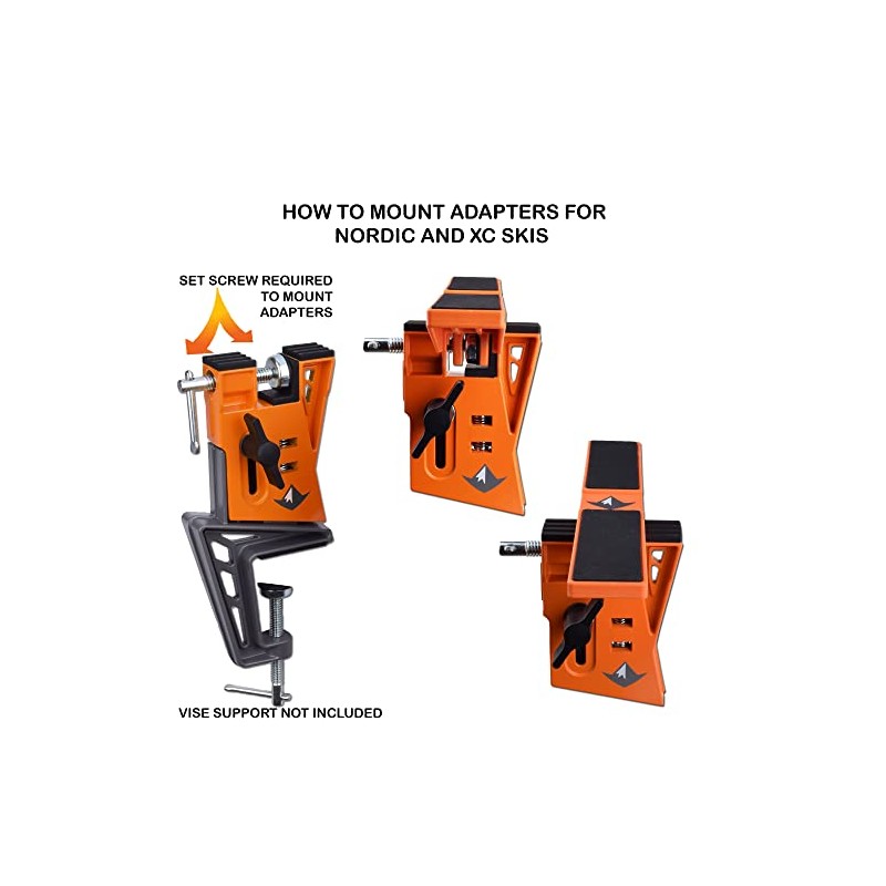 RaceWax Adapter Converts Ski Vise to Snowboard Nordic XC Wide