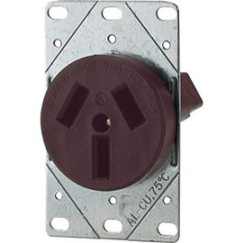 Eaton 32B 50-Amp Commercial and Industrial Power Receptacle with Box, Brown