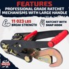 Vehiclex Lasso Wheel Tie Down Straps with Snap Hooks –