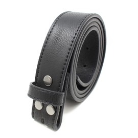 BC Belts Womens Thin Leather Belt Strap with Vintage Distressed Texture 1.25" Wide with Snaps, Black, Small (28-30)