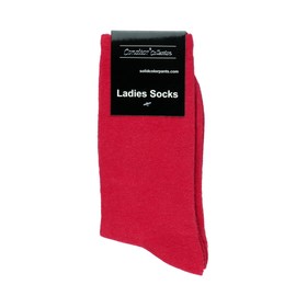 Concitor Women's Dress Socks Solid Red Color COTTON Mid Cut Ankle Sock 1 Pair