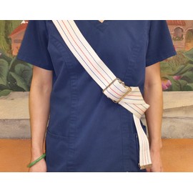 MABUA Gait Belt with Metal Buckle (Pink) (72 Inches, Beige)