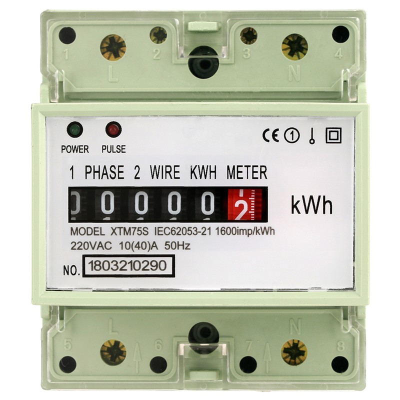 10(40)A Digital 1 phase 2 Wire 4P Din Rail Electric