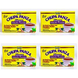 Tea CHUPA Panza, Tea Based ONGINGER Root, PINNEAPPLE, Flax & Cinnamon (30 Tea Bags/0.10 oz Each) Variation Pack Organic Natural for herbal beverage - Pack: 4 Pack