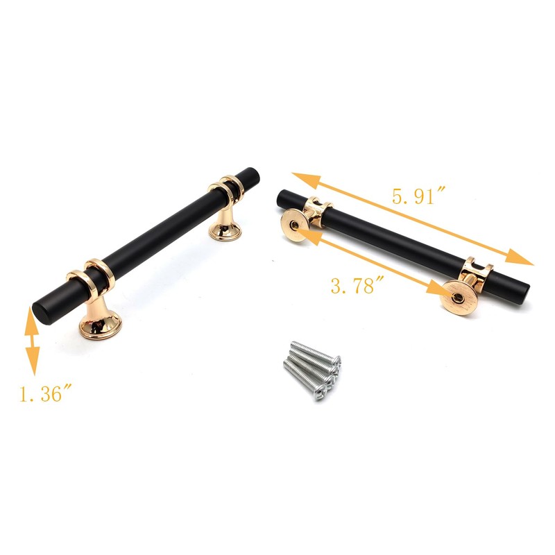 Susenya Kitchen Drawer Pulls,6-Pack Handle Pulls for Cabinets 3.8" Hole