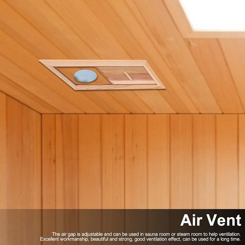 Estink Wooden Sauna Room Air Vent, Cedar Rectangle Adjustable Steam