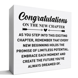 Congratulations on The New Chapter, New Beginnings Gifts for Women Men Colleague Coworker New Job Promotion Farewell, College High School Graduation Gift for Him Her Masters Degree Phd Graduate
