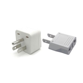 Europe to US Plug Adapter EU/UK/AU/in/CN/JP/Asia/Italy/Brazil to USA (Type A & B) American Travel Adapter and Converter, Wall Outlet Power Charger Converter (WY-5+9121-White-1SET)