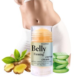 ROZINO Belly Frming Cream,Flat Belly Firming Cream - Skin Tightening & Cellulite Cream for Stomach, Thighs & Butt, Moisturizing Firming Lotion with Powerful Natural Ingredients ,40g rosé  body  tea:_1 bottle belly firming cream 