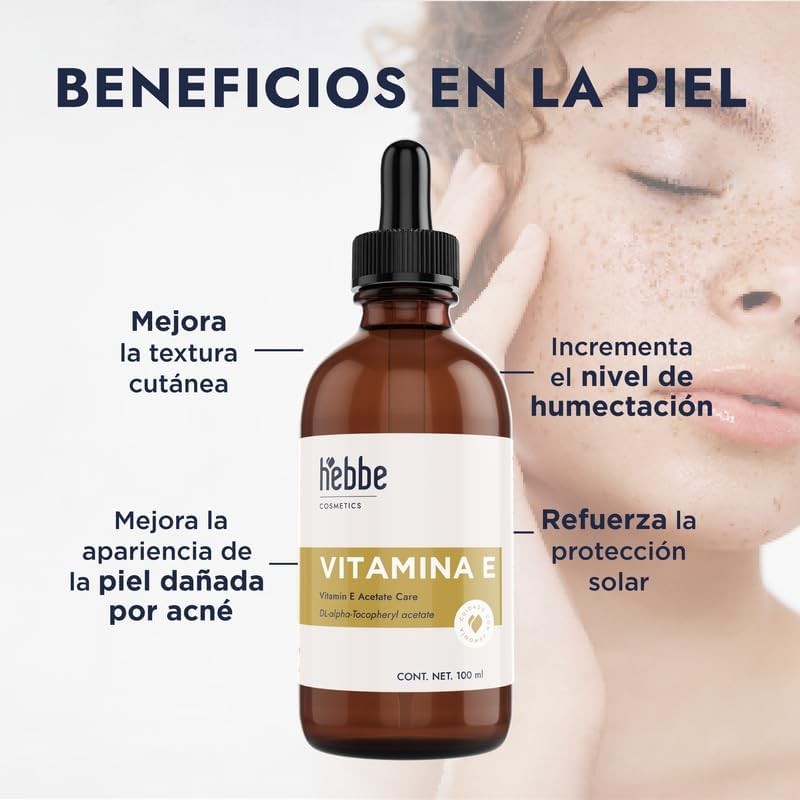 Vitamina E líquida 100% pura 100 ml – Antioxidante para