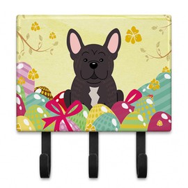 Caroline's Treasures BB6009TH68 Easter Eggs French Bulldog Brindle Leash or Key Holder, Wall Hooks, Key Hooks Holder, Coat Rack Wall Mount, Coat Hooks, Hooks for Hanging Keys, Towels, Aprons, Leashes,