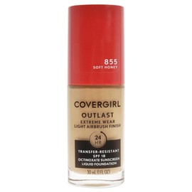 Covergirl Outlast Extreme Wear 3-in-1 Full Coverage Liquid Foundation, SPF 18 Sunscreen, Soft Honey, 1 Fl. Oz.