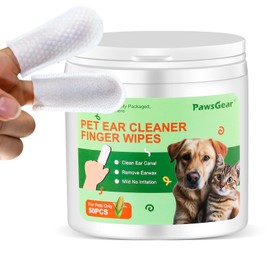 Ear wipes for dogs and cats - Gentle cleaning, Eliminating unpleasant odors, Made with natural plant extracts, includes 50 wipes.