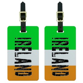 Graphics & More Ireland Irish Flag Luggage Tags Suitcase Carry-on Id, White