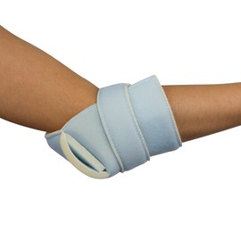 Mobiclinic, Pair of Anti-Decubitus Heel Pads Set for Left and Right, Elbow, Heel, European Brand, Pressure Sore Prophylaxis, Cotton, One Size, Adjustable, Washable, Colour Blue