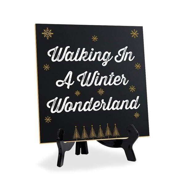 Walking In A Winter Wonderland 5"x 5" Square Table Sign