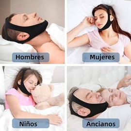 Correa de Barbilla Antirronquidos Ajustable para Hombres Mujeres                                                                                      