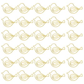 yueton 30PCS Cute Bird Shape Paper Clips Kawaii Cartoon Animal Bookmark Gold Paper Clip Office Supplies for Document Organizing Book Mark