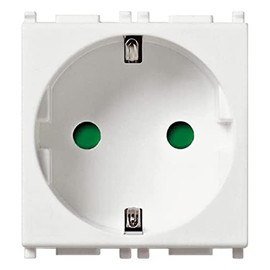 Vimar 14208.FX SICURY Socket 2P+E 16 A 250 V~ German Standard, Plug-In Terminals, 2 Modules, White