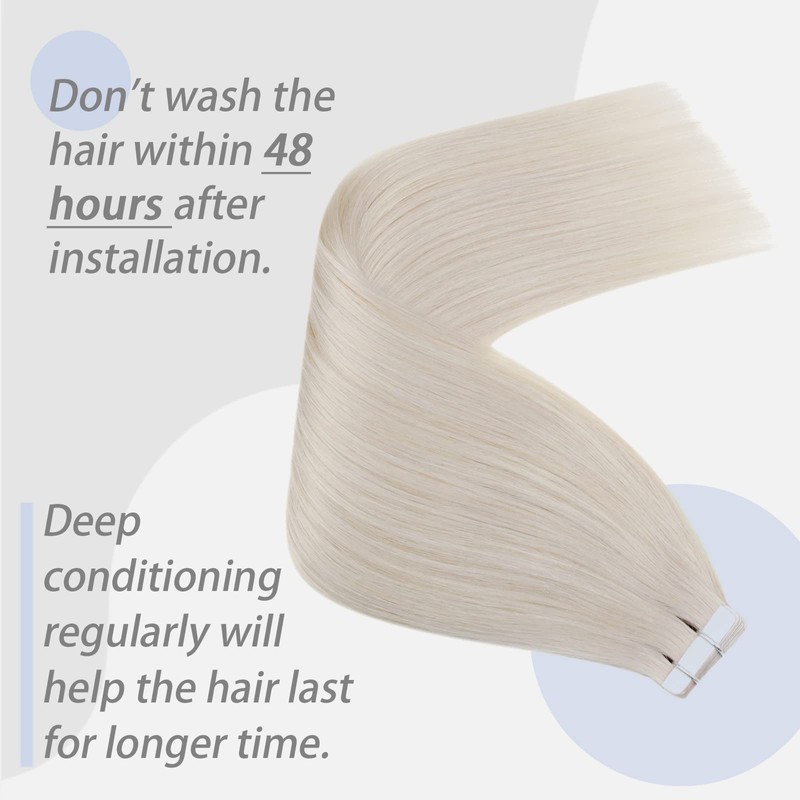 Easyouth tape-on real human hair extension - glue-on, double-sided human
