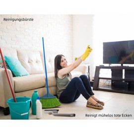 Cleaning Brush with Handle, 360° Rotatable, Dryer Cleaning Brush with Tweezers and Spatula, Joint Brush, for Kitchen and Bathroom (Flawless White)