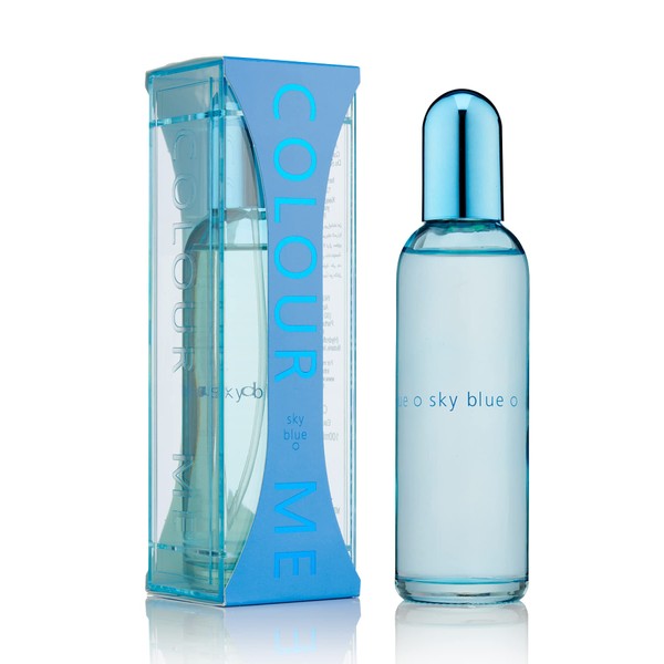 Colour Me Sky Blue by Milton-Lloyd - Perfume for Women - Chypre Floral Scent - Opens with Sparkling Citrus Lemon - Blended with Honey and Amber - Reflects Summer Vibes - 3.4 oz EDP Spray