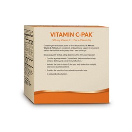 Dr. Mercola Vitamin C-PAK, 30 Servings (30 Packets), Fizzy Drink Mix, 500 mg Vitamin C, with Zinc and Vitamin D3, Natural Orange Flavor, Dietary Supplement, Supports Healthy Immune Function, Non-GMO