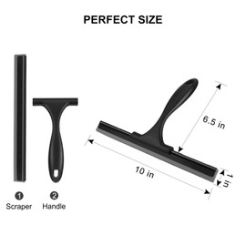 SetSail Squeegee for Shower Glass Door Stainless Steel Shower Squeegee for Glass Doors All-Purpose Window Squeegee for Tile Shower Walls, Sink, Mirror, Bathroom, Car Window Cleaning 10 Inches