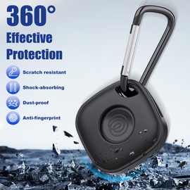 DDJ DDJ for Tile Life360 Mate (2024) Bluetooth Tracker Case Keychain 2-Pack, Soft Silicone Cover Holder for Tile GPS Item iTag Finder Accessories with Key Ring, for Pet Tracking, Bags, Kids, Keys, Luggage