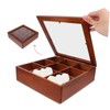 Gatuida Wooden Tea Bag Organizer with Compartments Lid for Easy
