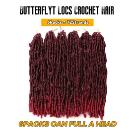 Butterfly Locs Crochet Hair 6 Packs Long Faux Locs Crochet Braids Pre looped Distressed Locs Soft Locs Crochet Dreadlocks Synthetic Hair Extensions (Tbug, 24 Inch (Pack of 6))