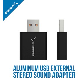 Sabrent – Adaptador de Sonido estéreo Externa USB de Aluminio, Negro (au-emcb)