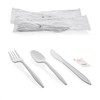 Party Essentials Individually Wrapped Plastic Cutlery Kits/Silverware Packets, 250 Sets,