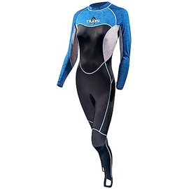 Tilos Women's UPF 50+ Spandex Skin Suit - UV Protection, Quick Dry, Back Zip for Snorkeling, Diving, Surfing (S, Heather Navy)