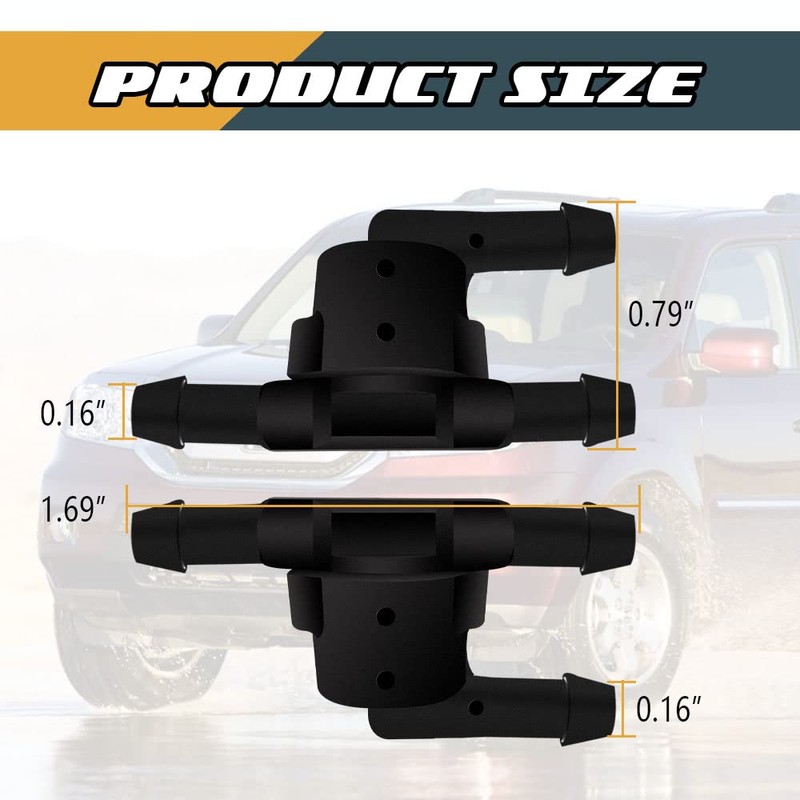 2 PCS Auto Replacement for Wiper Washer Windshield Check Valve,