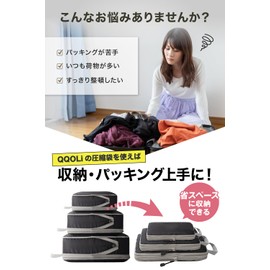 (Easy to Organize and Clean) Travel Compression Bag, Clothes, Business Trip, 3-Piece Set, Storage, Travel Pouch, Compression Bag, Lightweight, Backpack, Portable (Navy)