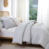 ROSGONIA Gray Comforter Set Queen, 3pcs(1 Boho Light Grey Comforter