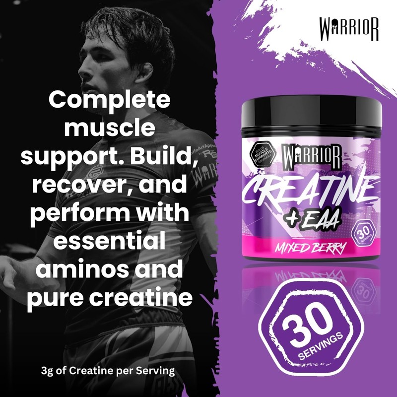 Warrior Creatine Monohydrate Plus EAA – 30 Servings Muscle Recovery