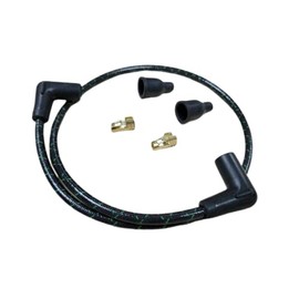 28"Vintage Braided Cloth Black Green Spark Plug Wire 7MM Harley Bobber