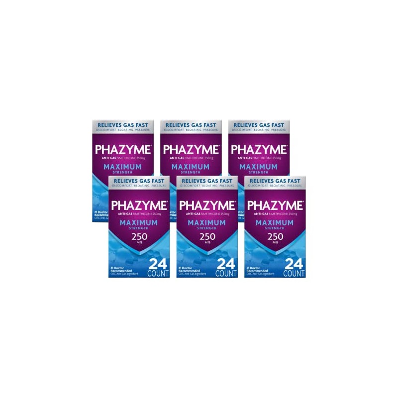 Phazyme Maximum Strength 250 mg Anti-Gas Softgels 24 Count (Pack