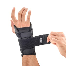 Carpal Tunnel Wrist Brace Adjustable (Both Hands) Semi-Rigid Wrist Support with Removable Aluminium Splint Effective for Tendinitis, Arthritis, Osteoarthritis, Sprains and Injuries