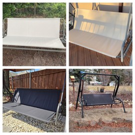 NXIEBFEK Porch Patio Swing Seat Cover Replacement, 600D Thicken Oxford Waterproof Replacement Fabric for Outdoor Garden Swing 2/3 Seater Chair (Coffee, 58.3x19.7x19.7 inch)