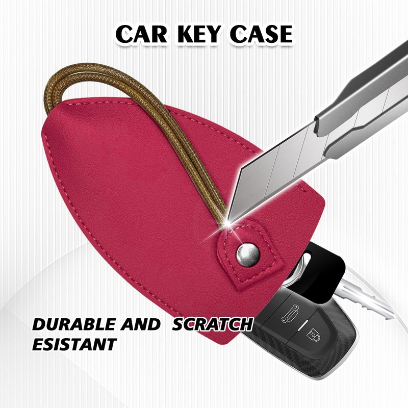 pvotawp 2PCS Creative Pull-Out Key Case Cover, Leather Large-Capacity Key