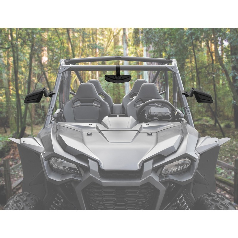 SAUTVS Center Rear View Mirror and Side Mirrors Kit for